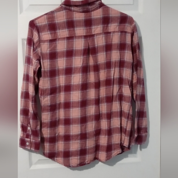 Stylish Plaid Button Down Shirt in Red and Pink - Picture 3 of 3